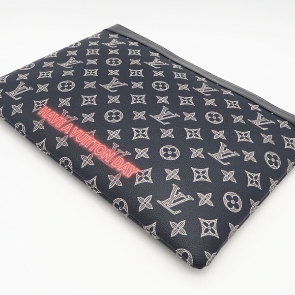 LOUIS VUITTON Monogram Ink Upside Down Pochette Apollo M62905 Clutch Bag in N...